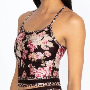 EUC Johnny Was Vintage Rose Bee Active Cami Sports Bra